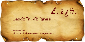 Ladár Ágnes névjegykártya